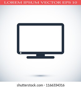 Monitor icon, stock vector illustration flat design style