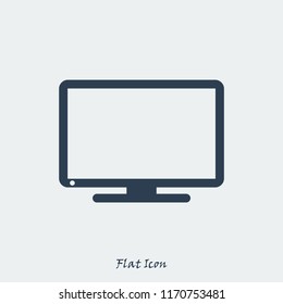 Monitor icon, stock vector illustration flat design style