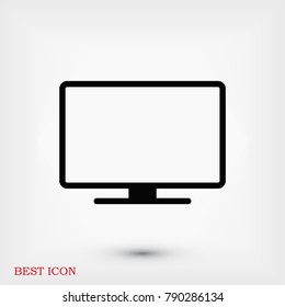 Monitor icon, stock vector illustration flat design style