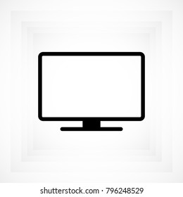 Monitor icon, stock vector illustration flat design style