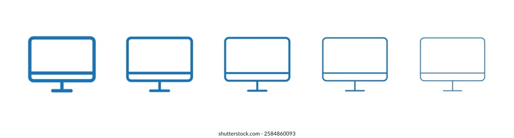 Monitor icon Symbol collection thin outline set