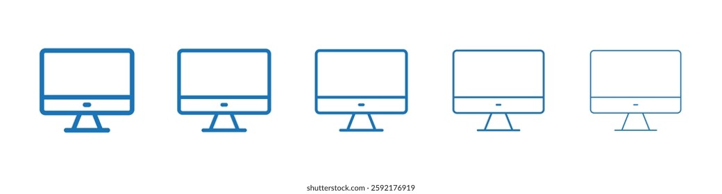 Monitor icon Symbol collection thin outline set