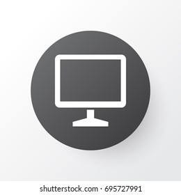 Monitor Icon Symbol. Premium Quality Isolated Desktop Element In Trendy Style.