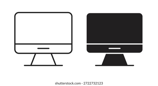 Símbolo do ícone do monitor. Vetor EPS 10. ícone de linha e glifo