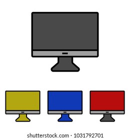 Monitor icon, technological icons for use in design, isolated on white background