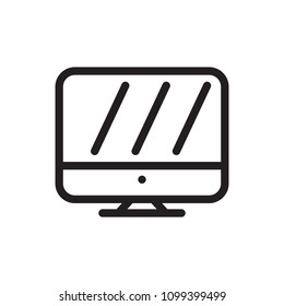 Monitor icon, technology icon. Outline bold, thick line style, 4px strokes rounder edges. Vector illustration