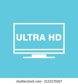 Monitor icon template color editable vector sign isolated on blue background for web , UI, Ultra HD, etc