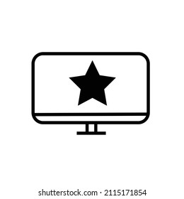 Monitor icon template color editable vector sign isolated on white background for web , UI, star,etc