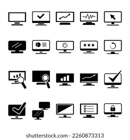 Monitor icon template design illustration