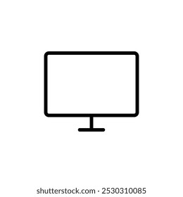 Monitor icon Thin line art isolated