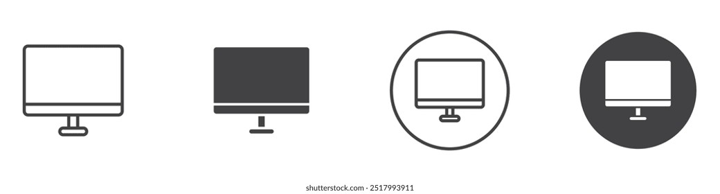 Dünne Liniendiagramm des Monitorsymbols