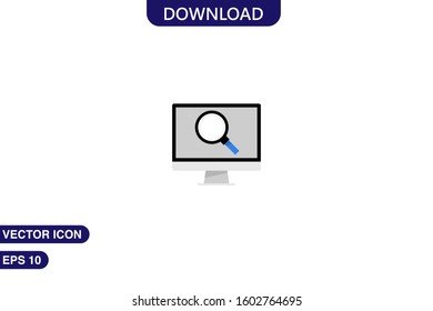 Monitor icon in trendy flat style isolated on white background vector illustration