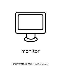 Monitor icon. Trendy modern flat linear vector Monitor icon on white background from thin line Electronic devices collection, editable outline stroke vector illustration