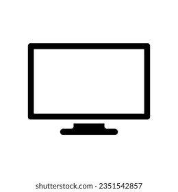 Monitor icon. TV. Black silhouette. Front view. Vector simple flat graphic illustration. Isolated object on a white background. Isolate.