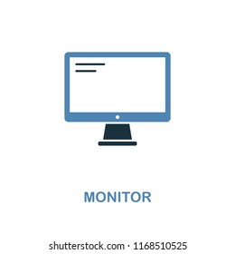 Monitor icon in two colors. Simple element illustration. Monitor icon design from computer collection. Symbols for web design, apps, software, print.