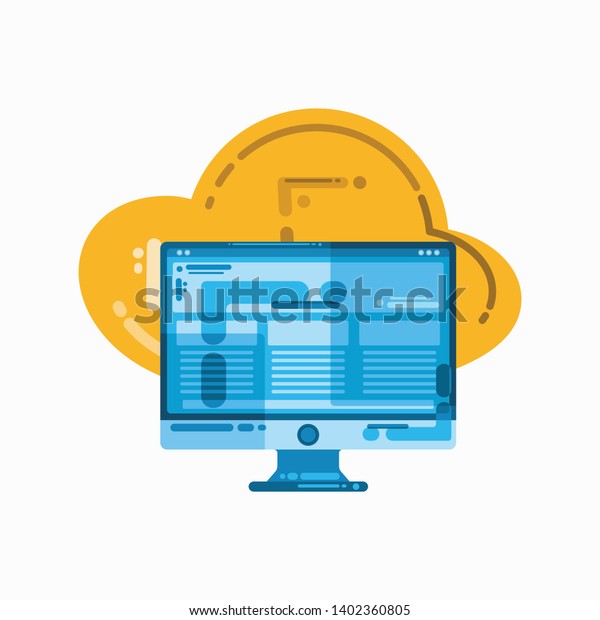 Monitor icon with a typical techno vector pattern.\
Computer monitor screen icon. Flat vector. icon design. Vector\
icon. Modern Vector