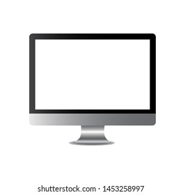 monitor icon vector, computer illustration.