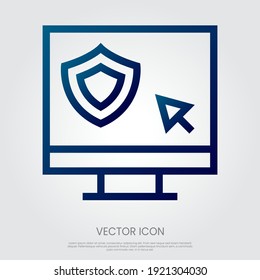 Monitor icon vector. Desktop symbol. Eps10 vector illustration.