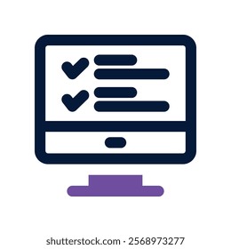 monitor icon. vector dual tone icon for your website, mobile, presentation, and logo design.