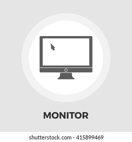 Monitor icon vector. Flat icon isolated on the white background. Editable EPS file. Vector illustration.