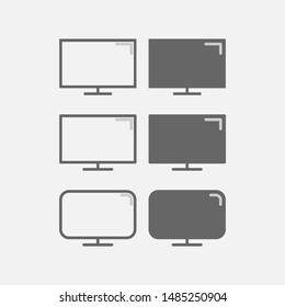 monitor icon, vector icon with gray color.