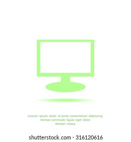 Monitor icon, vector illustration.