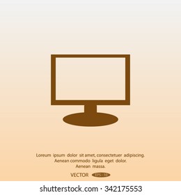 Monitor icon, vector illustration.