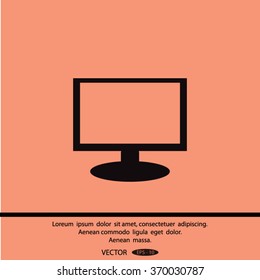 Monitor icon, vector illustration.