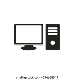 Monitor icon, vector illustration.