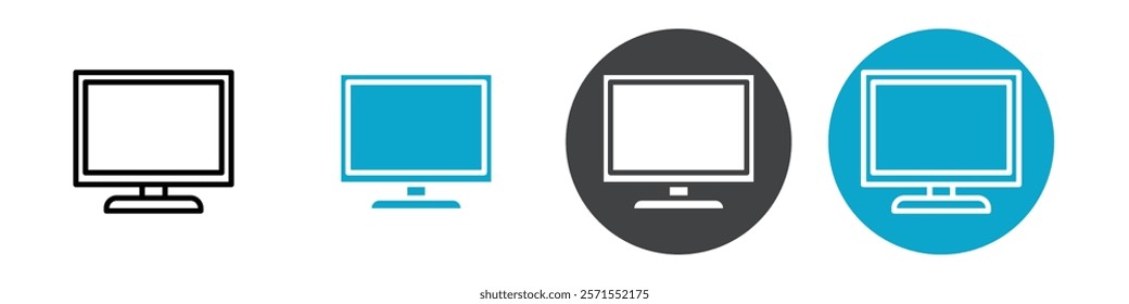 monitor icon Vector illustration in black