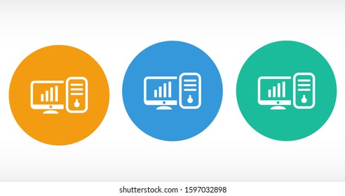 Monitor Icon Vector Illustration Design Electronic realistic set of Monitor Icon Vector, laptop, tablet, smartphone - Stock Vector illustration Device icons: smart phone, Monitor Icon Vector