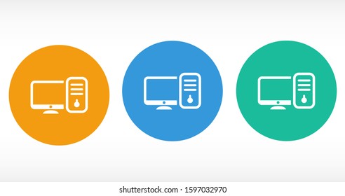 Monitor Icon Vector Illustration Design Electronic realistic set of Monitor Icon Vector, laptop, tablet, smartphone - Stock Vector illustration Device icons: smart phone, Monitor Icon Vector
