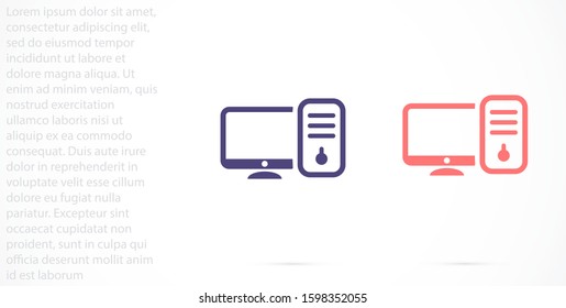 Monitor Icon Vector Illustration Design Electronic realistic set of Monitor Icon Vector, laptop, tablet, smartphone - Stock Vector illustration Device icons: smart phone, Monitor Icon Vector