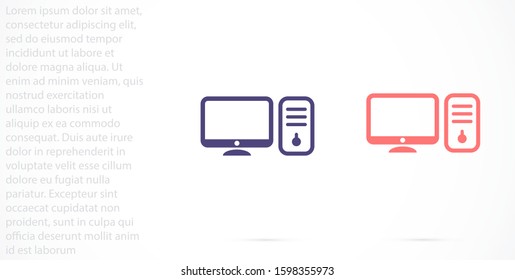 Monitor Icon Vector Illustration Design Electronic realistic set of Monitor Icon Vector, laptop, tablet, smartphone - Stock Vector illustration Device icons: smart phone, Monitor Icon Vector