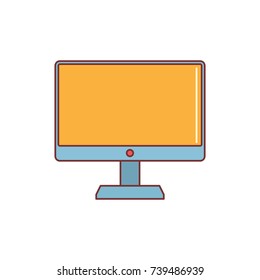 Monitor icon vector illustration for design and web isolated on white background. Flat monitor vector object for label web and advertising