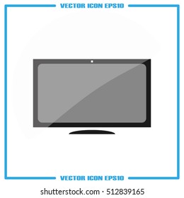monitor icon vector illustration eps10. Isolated badge TV flat design for website or app - stock graphics