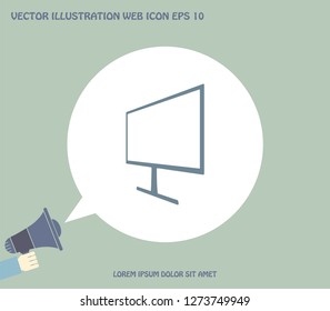 Monitor icon, vector illustration. Flat design style