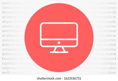 Monitor icon, vector illustration. Monitor icon Flat design eps 10, screen and magnifying glass vector Monitor icon vector logo template design illustration, vector style