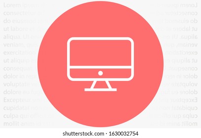 Monitor icon, vector illustration. Monitor icon Flat design eps 10, screen and magnifying glass vector Monitor icon vector logo template design illustration, vector style