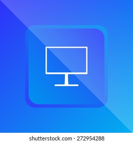Monitor icon, vector illustration. Flat design style