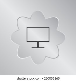 Monitor icon, vector illustration. Flat design style