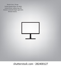 Monitor icon, vector illustration. Flat design style