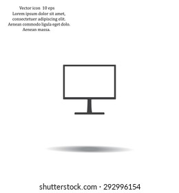 Monitor icon, vector illustration. Flat design style