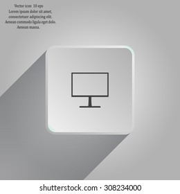 Monitor icon, vector illustration. Flat design style