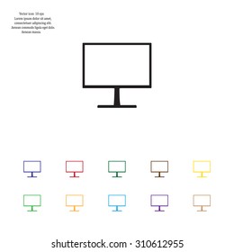 Monitor icon, vector illustration. Flat design style