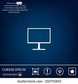 Monitor icon, vector illustration. Flat design style