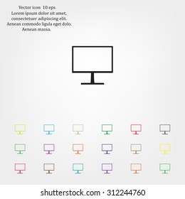Monitor icon, vector illustration. Flat design style