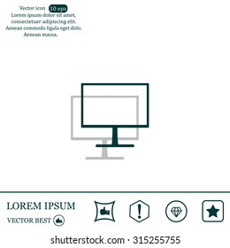 Monitor icon, vector illustration. Flat design style