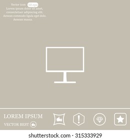 Monitor icon, vector illustration. Flat design style
