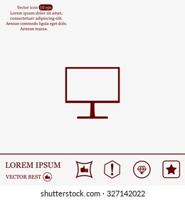 Monitor icon, vector illustration. Flat design style